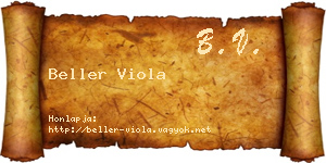 Beller Viola névjegykártya